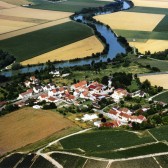 Vue aérienne de Try, hameau de Dormans