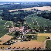 Vue aérienne de Vassieux, hameau de Dormans