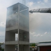 Centre de Secours de Dormans, journée porte ouverte du 12 juin 2010, la grande échelle entre en action