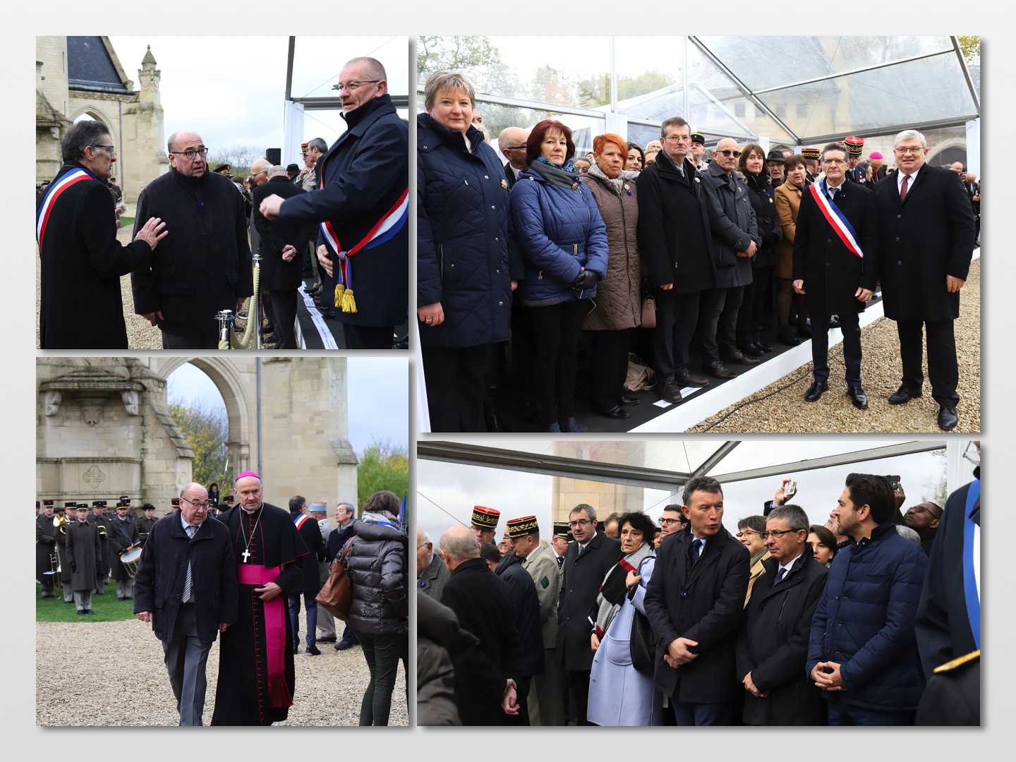 les invités lors de la cérémonie du 14 novembre 2019 au mémorial de Dormans : Député, évêque, Rectrice, généraux, élus,représentants d'associations