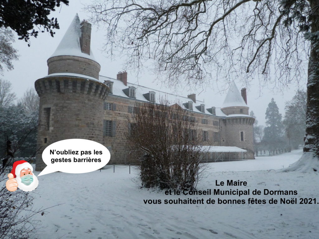 souhaits de bonnes fêtes de Noël du Maire et du conseil municipal de Dormans