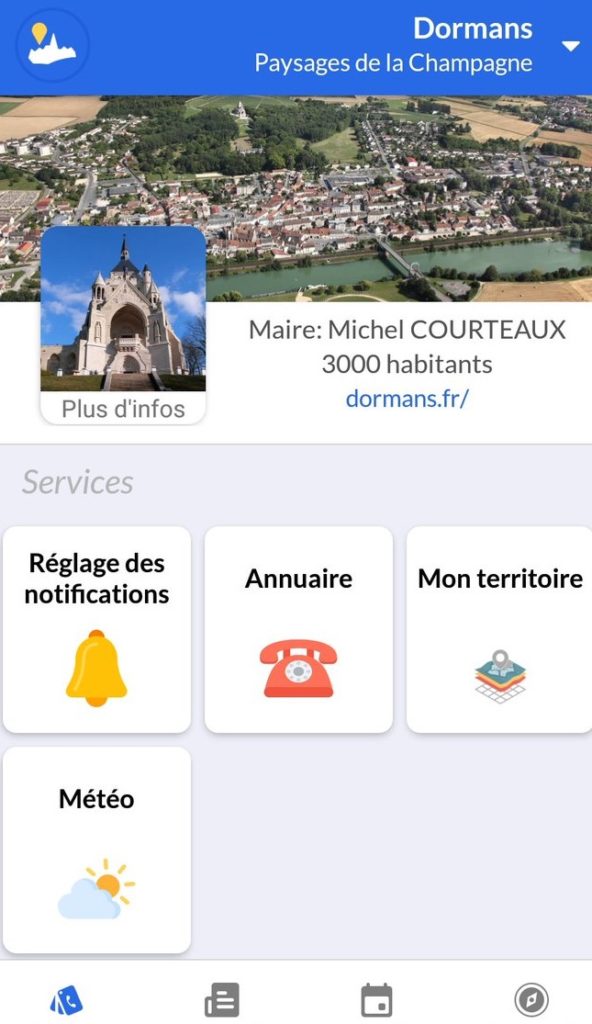 pge d'accueil de l'appli Intra Muros de Dormans
